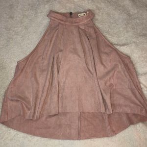 Pink suede top